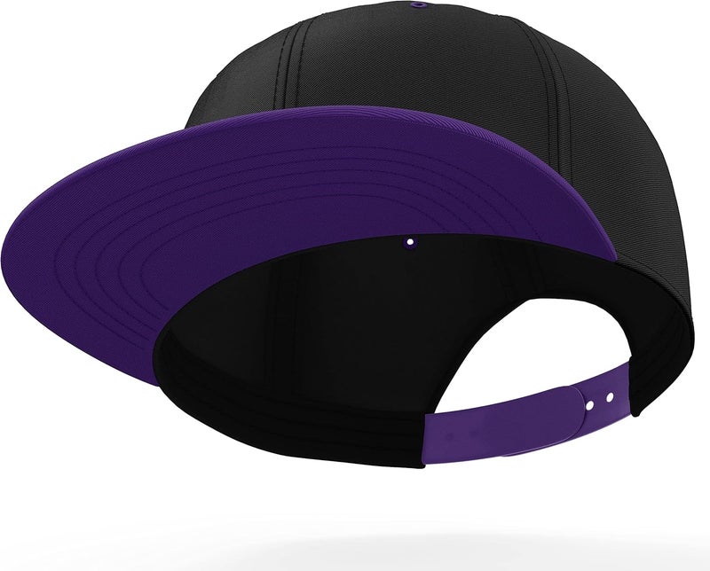 Daxton Store Classic Blank Snapback Flat Bill Visor Hat Cap One Size Adjustable Back - Image 2